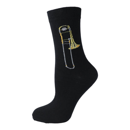 Socken mit eingewebter Posaune, Musik-Socken, Blasmusik