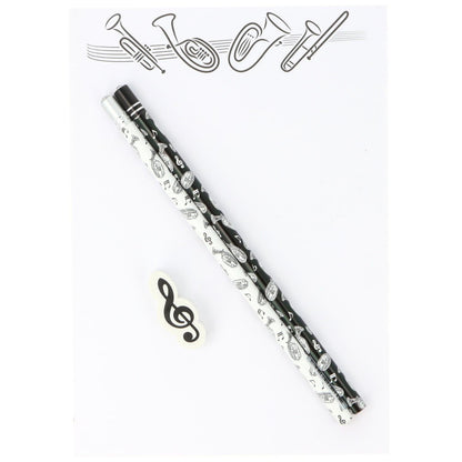 Schreibset mit Notizblock A5 "Blasinstrumente Variante 1", Bleistiften und Radiergummi