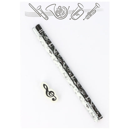 Schreibset mit Notizblock A5 "Blasinstrumente Variante 2", Bleistiften und Radiergummi