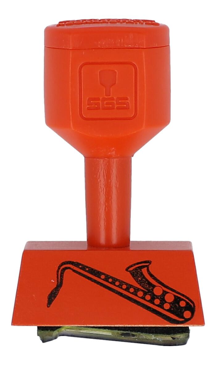 Stempel mit verschiedenen Instrumenten und Noten