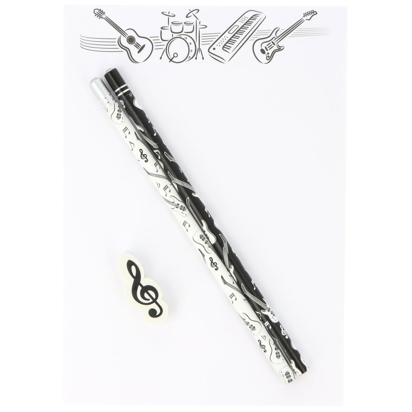 Schreibset mit Notizblock A5 "Band", Bleistiften und Radiergummi