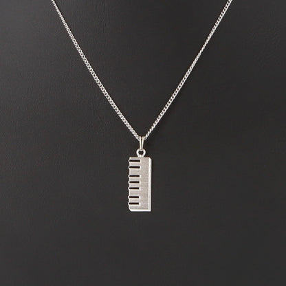 Keyboard pendant, with chain, silver-plated or gold-plated