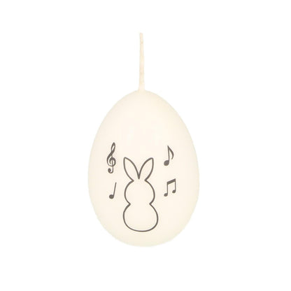 Egg candle, white/anthracite, various motifs