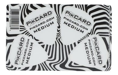 Plektrum-Karte mit 4 Plektren, Black and White Swirl