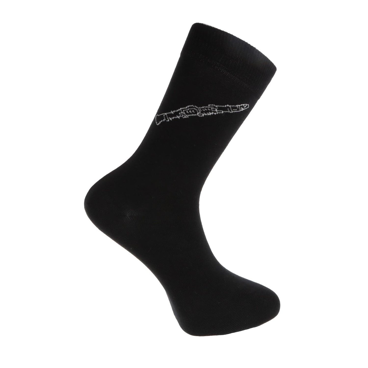 Socken mit eingewebter weißer Klarinette, Musik-Socken