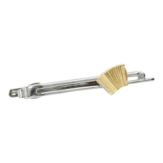 silberne Krawattenklammer mit goldenem Akkordeon