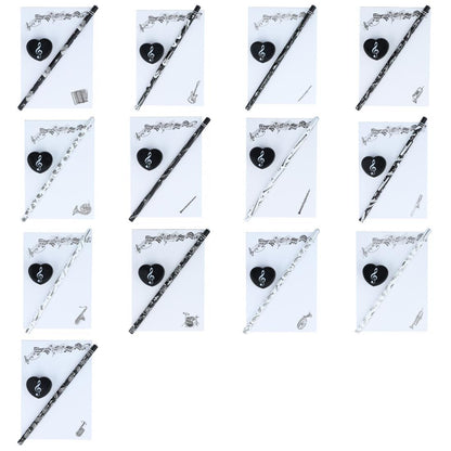 Writing set pencil, sharpener and A6 pad with various instruments