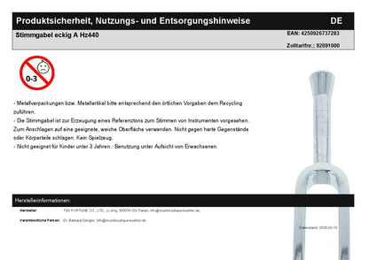 Stimmgabel eckig A Hz440