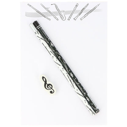 Schreibset mit Notizblock A5 "Holzblasinstrumenten", Bleistiften und Radiergummi