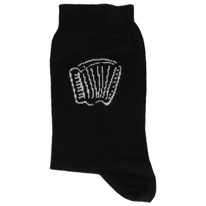 Socks with woven white accordion, music socks
