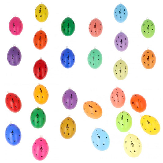 7er-Set Dekorations-Ostereier mit Violinschlüssel und Noten, verschiedene Farben