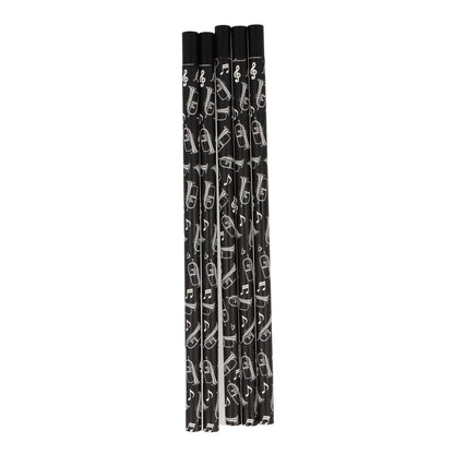 Bleistifte in schwarz mit musikalischen Motiven und magnetischem Kopf
