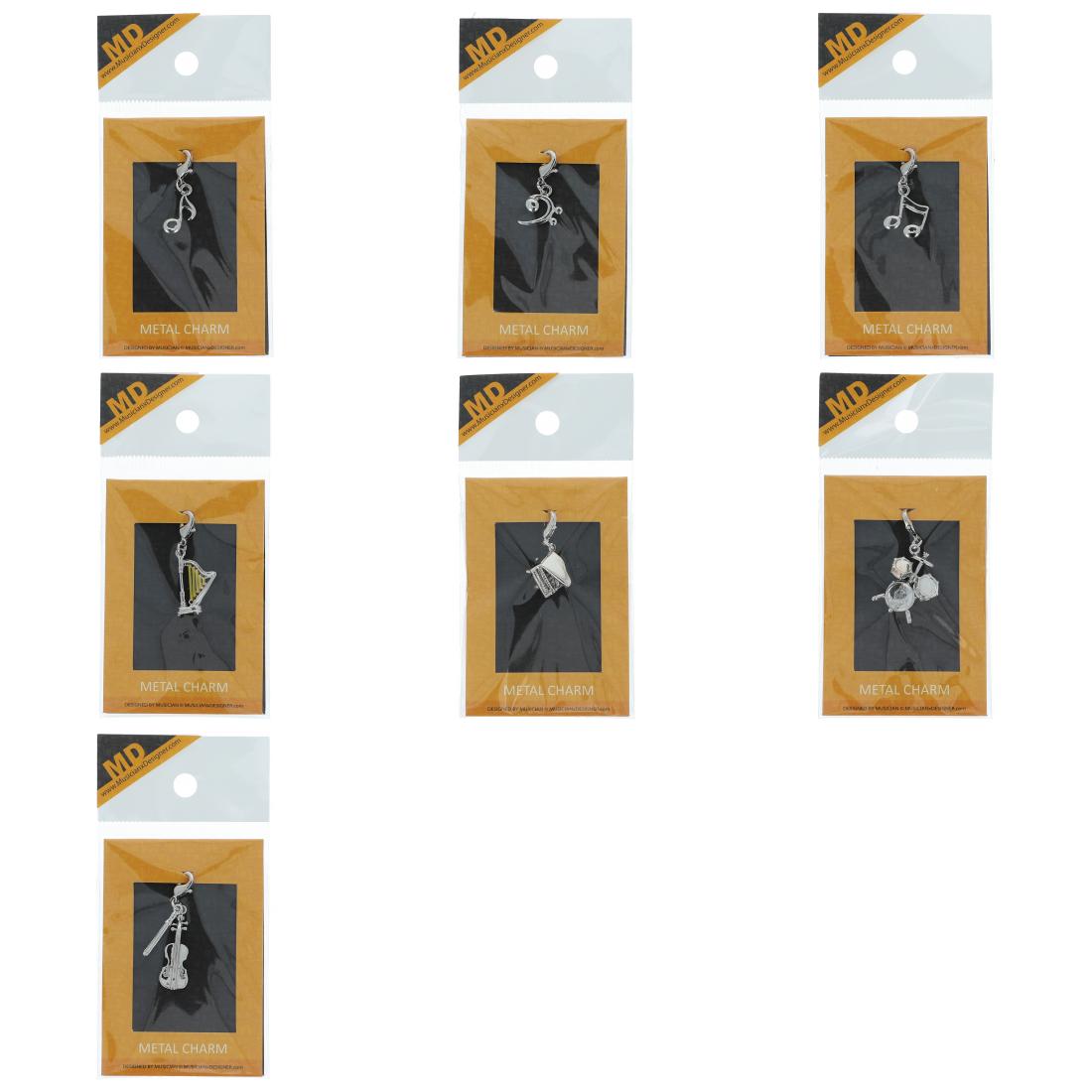 Anhänger für Armbänder mit verschiedenen Noten und Instrumenten