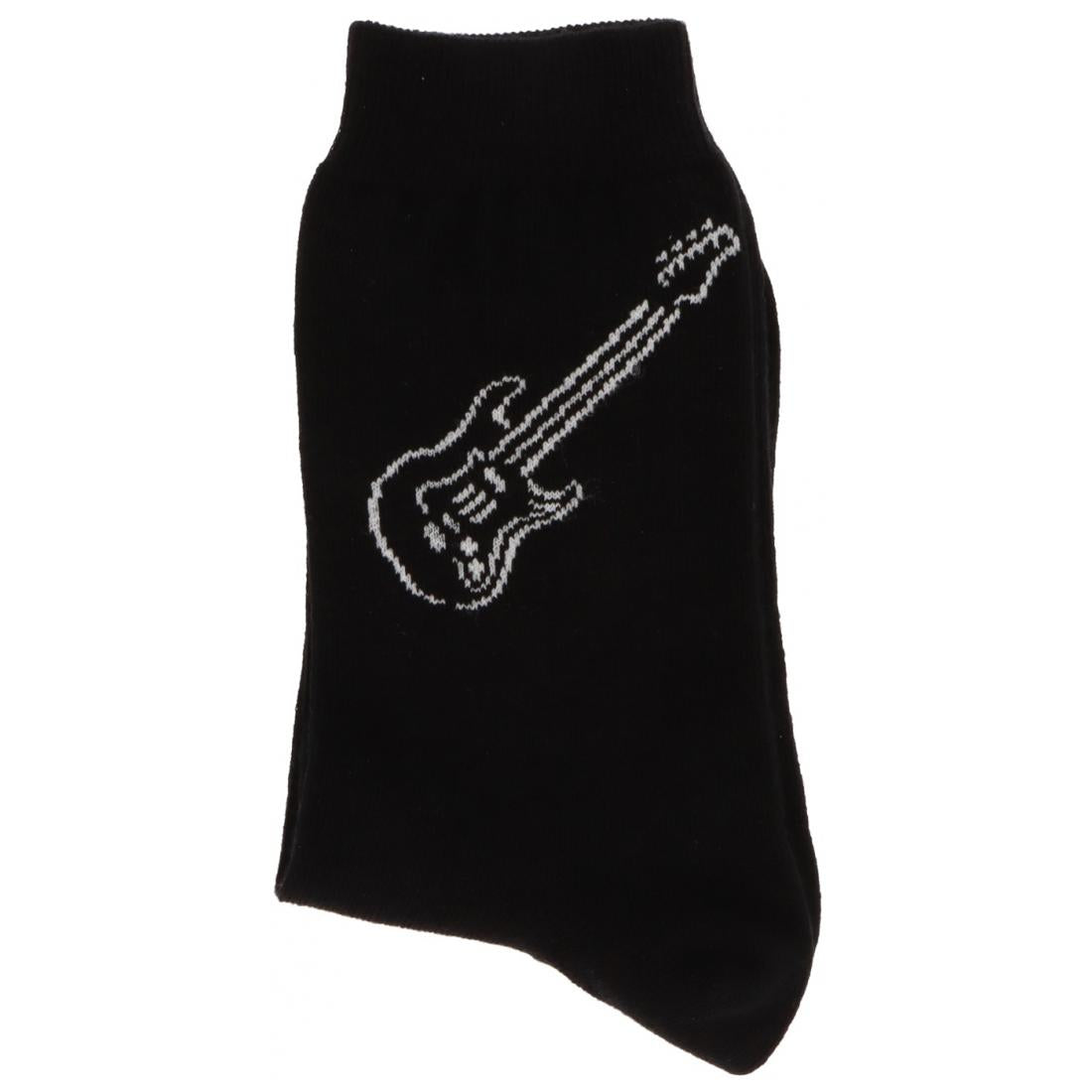 Socken mit eingewebter weißer E-Gitarre, Musik-Socken