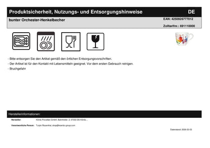 bunter Orchester-Henkelbecher