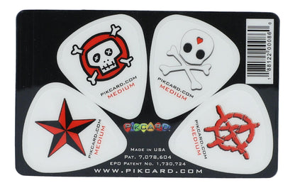 Plektrum-Karte mit 4 Plektren, Skull Bones