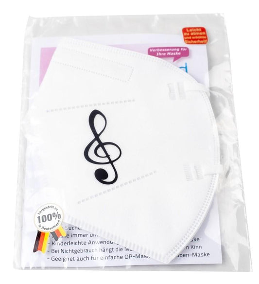FFP2 mask white with black treble clef