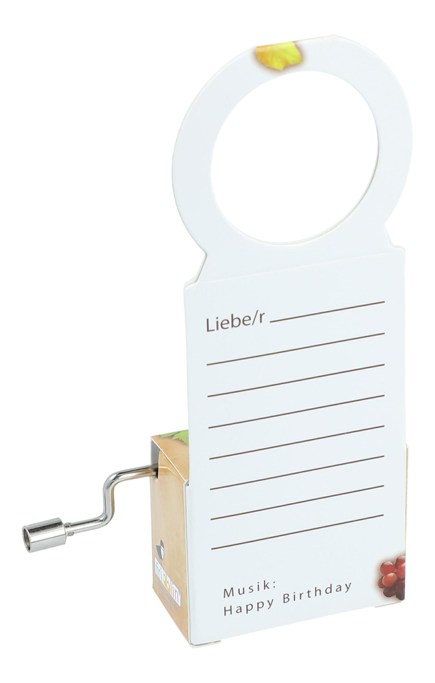 Spieluhr "Happy Birthday" als Geschenkanhänger für Flaschen