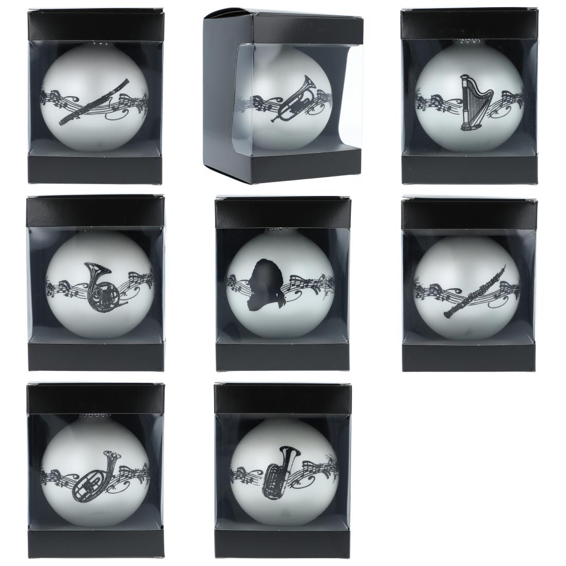 Music-themed Christmas balls (single) in the gift box