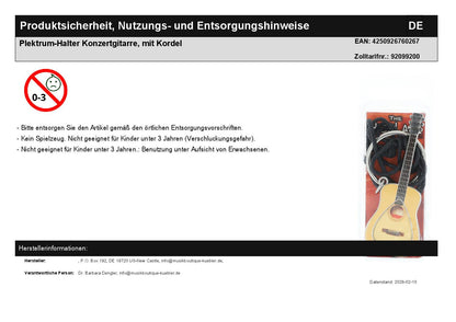 Plectrum Holder Classical Guitar, with Cord