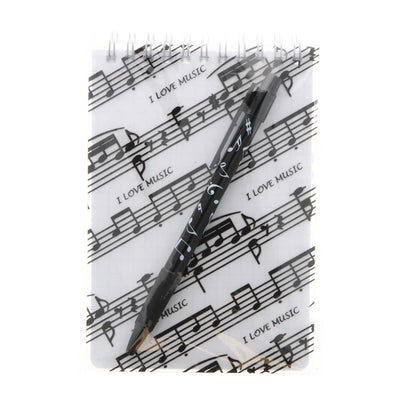 Schreibset mit Notenlinien-Spiralblock und Kugelschreiber Notenmix