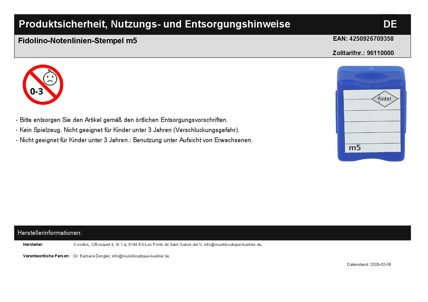 Fidolino music line stamp m5