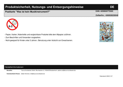 Postkarte "Was ist kein Musikinstrument?"
