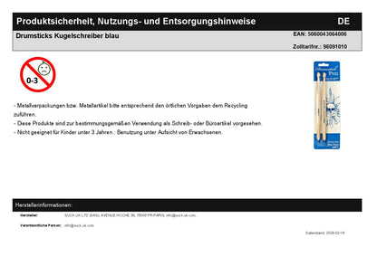 Drumsticks Kugelschreiber blau