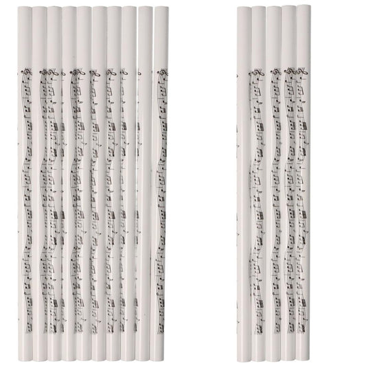 geschwungene Notenlinien-Bleistift in weiß