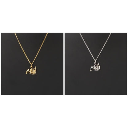 Horn-Anhänger, mit Kette, versilbert oder vergoldet