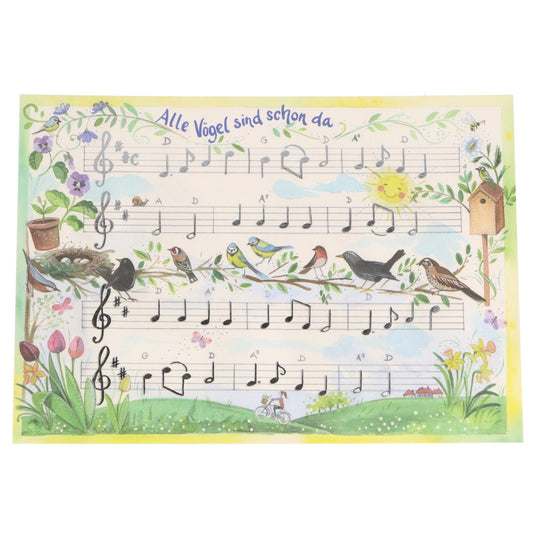 Postkarte Alle Vögel sind schon da (Liedtext)