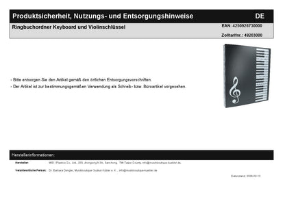 Ring Binder Keyboard and Treble Clef