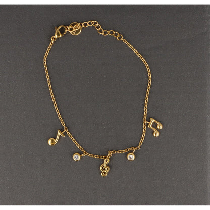 Armband aus Edelstahl mit Noten und Violinschlüssel-Anhängern