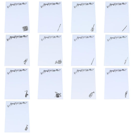 Notizblock DIN A6 mit verschiedenen Instrumenten