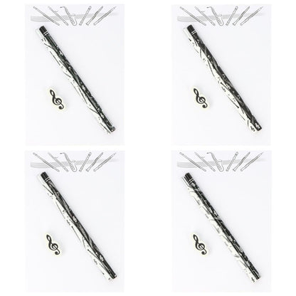 Schreibset mit Notizblock A5 "Holzblasinstrumenten", Bleistiften und Radiergummi