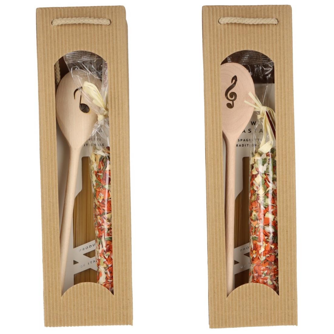 Geschenkset mit Kochlöffel, Fine Wine Pasta und Gewürzmischung "SPAGHETTI BOLOGNESE"