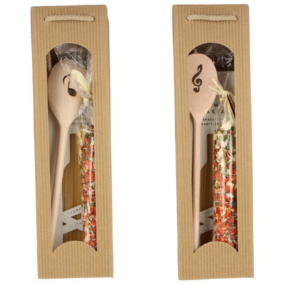 Geschenkset mit Kochlöffel, Fine Wine Pasta und Gewürzmischung "SPAGHETTI BOLOGNESE"