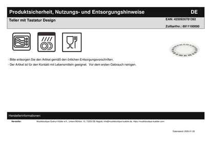 Plate with Keyboard Design