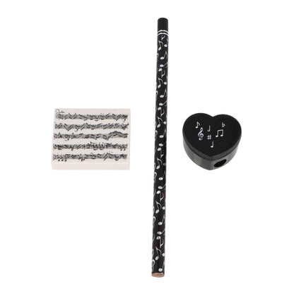 Schreibset Notenmix mit Bleistift, Herz-Spitzer und Radiergummi
