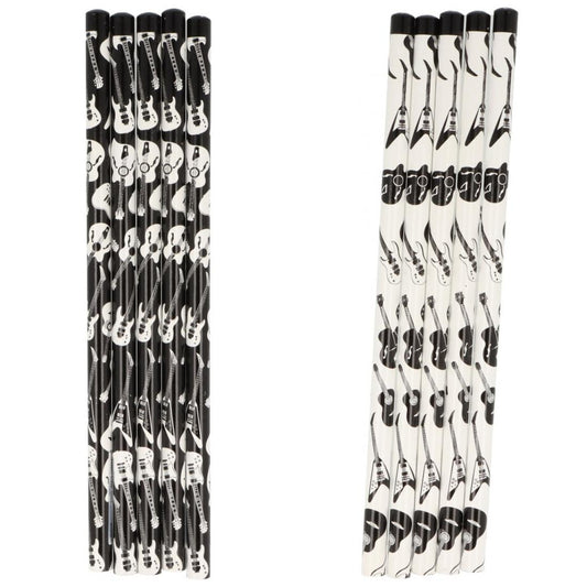 Gitarren-Bleistifte mit Konzert- und E-Gitarren