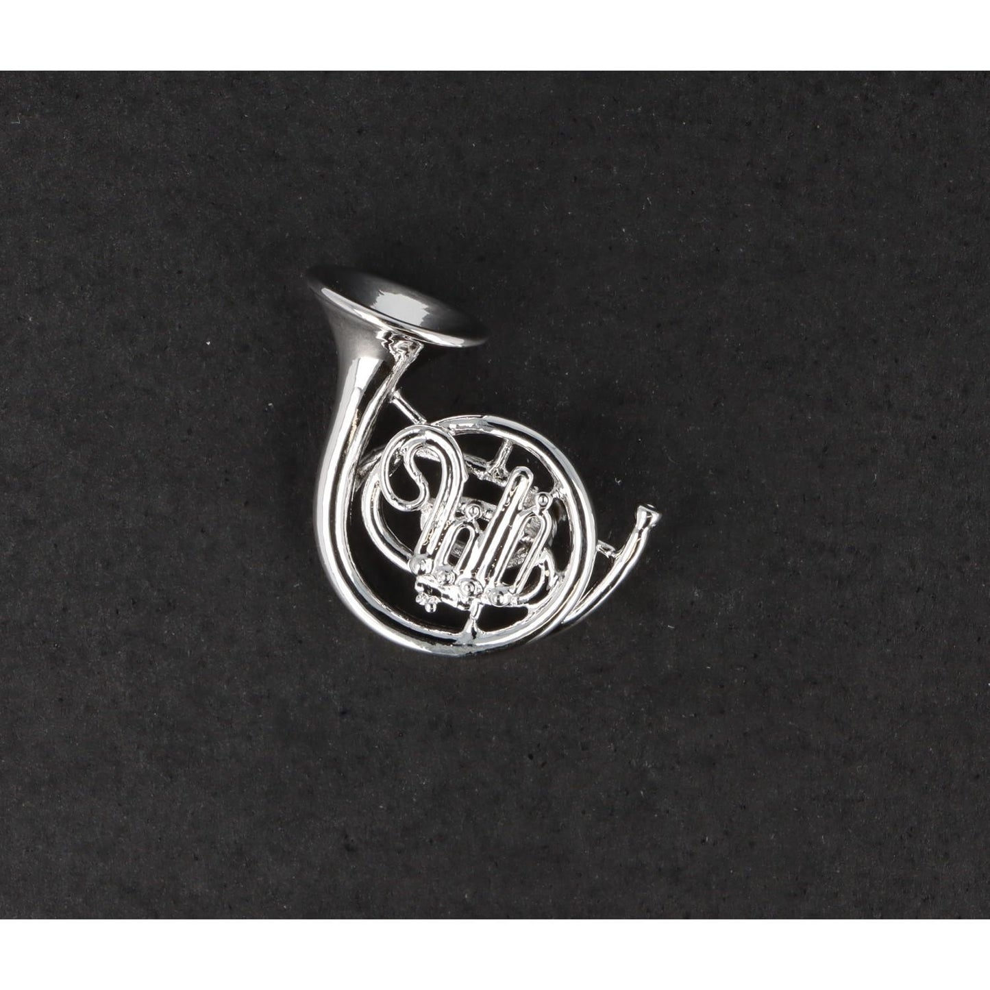 Horn-Pin, versilbert, Blasmusik