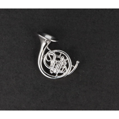 Horn-Pin, versilbert, Blasmusik