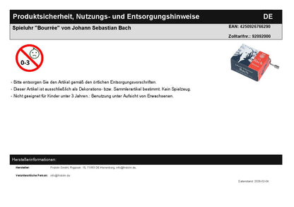 music box "Bourrée" by Johann Sebastian Bach