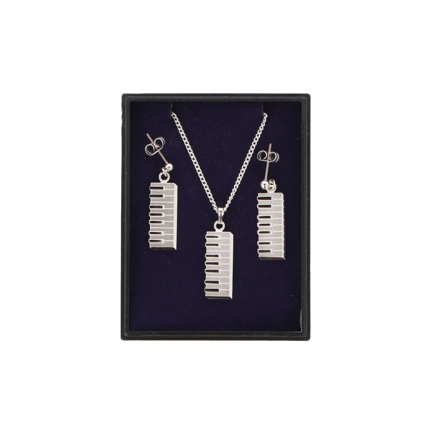 Keyboard Ohrhänger und Anhänger mit Kette in Displaybox, versilbert oder vergoldet