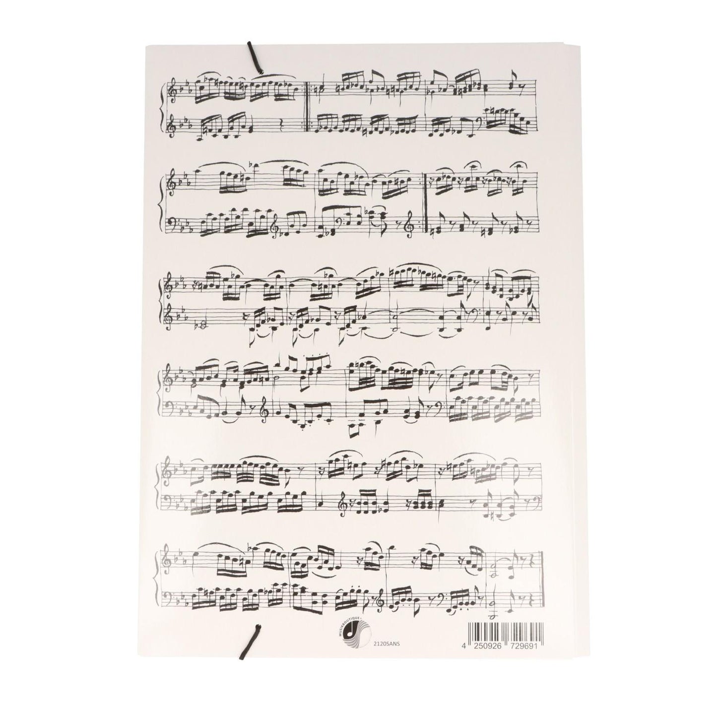 5 x weiße Sammelmappe mit schwarzen Notenzeilen