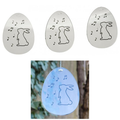 Easter egg shaped pendant with Easter bunny and notes made of acrylic