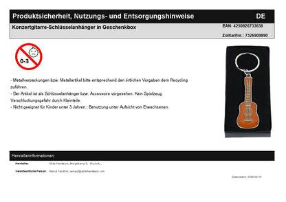 Konzertgitarre-Schlüsselanhänger in Geschenkbox