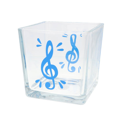 Glas-Vase mit Violinschlüssel