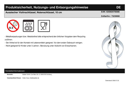 Weihnachtsbäckerei Geschenkset mit Motiv-Wellholz Musik, Ausstecher und Gewürz
