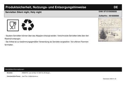 Servietten Silent night, Holy night